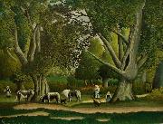 Henri Rousseau Landscape with Milkmaids France oil painting artist